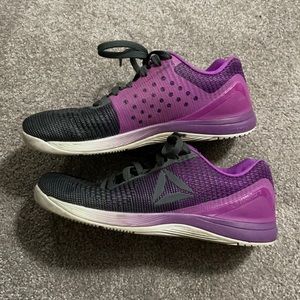 Purple & grey reebok nano gently worn